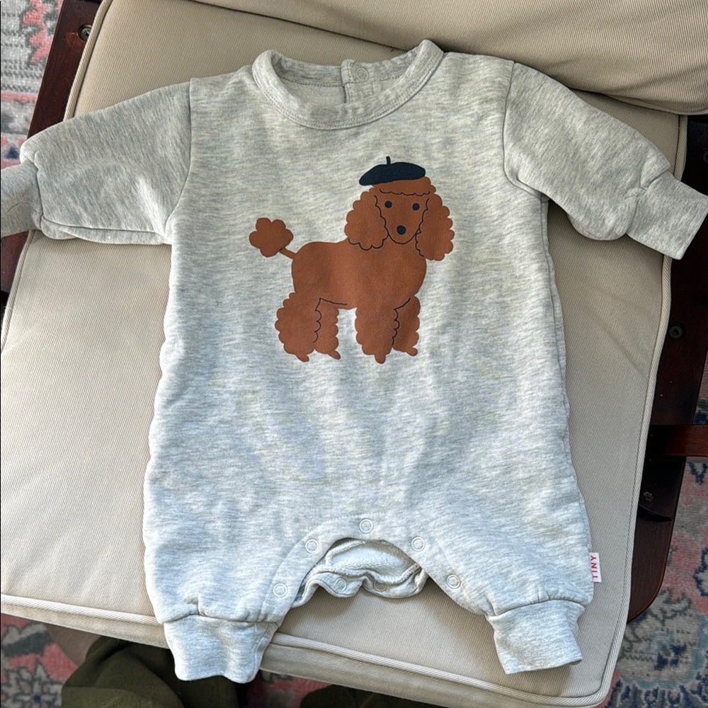 Tiny Cottons poodle Gray One Piece - excellent condition